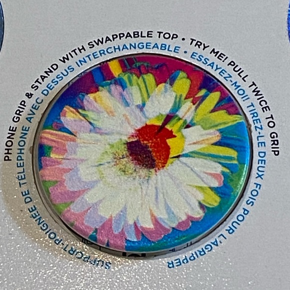 PopSocket Stylish PopGrip PopTop Cell Phone Joy Grip & Stand Frenetic Flower NWT - Picture 2 of 7